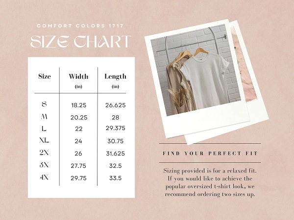 Comfort Colors Size Chart