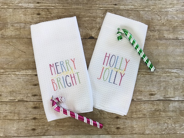 Personalized Merry & Bright Kitchen Towel