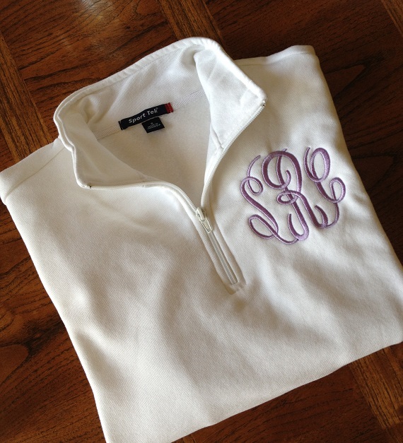 Monogrammed Quarter Zip Sweatshirt – United Monograms